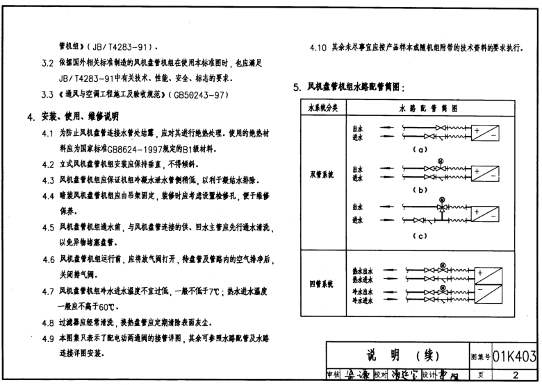 01K403風(fēng)機(jī)盤管安裝圖集